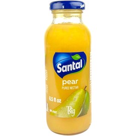 Santal 100% Natural Fruit Juice Bottles, 8.5 fl oz Each, Premium Quality, No Artificial Flavors, Non-GMO, Gluten-Free, Made in Italy, 3x8.5 fl oz, Pear Juice