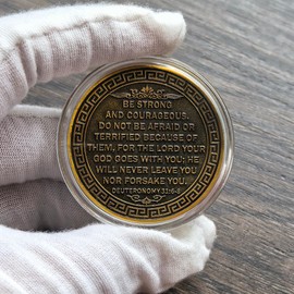 The Task Ahead Military Challenge Coin with Deuteronomy 31:6-8 and Protective Case - Ideal for Encouragement and Strength