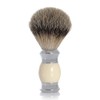 GOLDDACHS Shaving Set, Safety Razor, Finest Badger, White/Silver