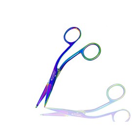Cynamed Knowles Bandage Scissors with Multicolor/Rainbow Titanium Coating - Perfect for EMT, Paramedics, First Aid Responders, Doctors, Nurses, Students and More (4.5 in.)