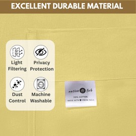 Native Fab 3 Piece Window Curtain Tiers 26"x36" and Valance 54"x18" Set - Rod Pocket - Semi Sheer - Short Curtain for Kitchen, Cafe, Living Room - Pale Yellow