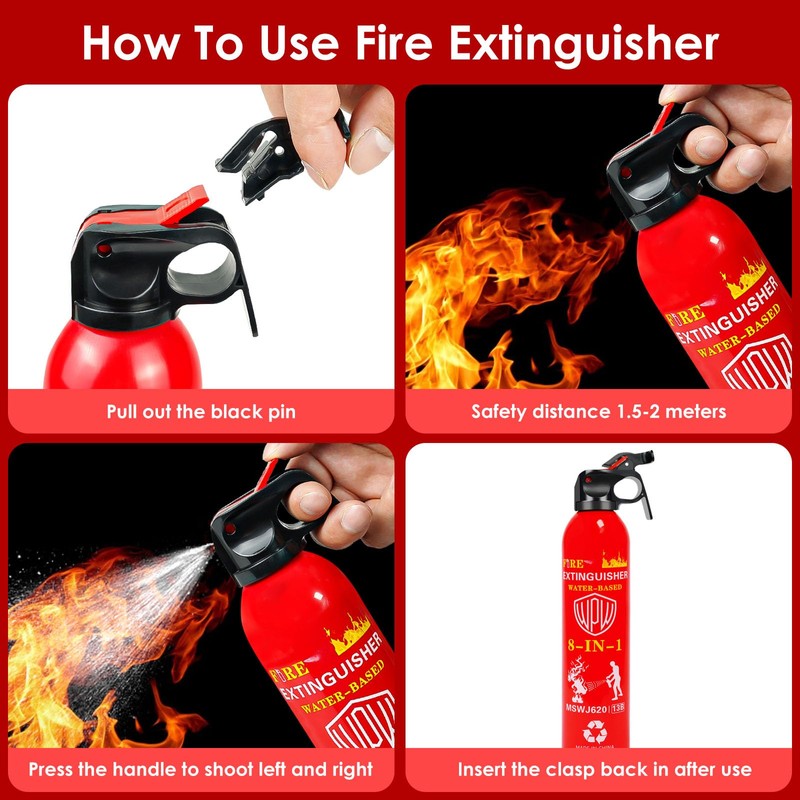WPW 620ml Large Upgraded 8-in-1 Fire Extinguisher for Home with
