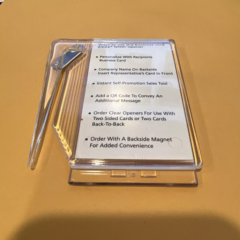 Blank Business Card Letter Opener-No Imprint All Clear As Seen
