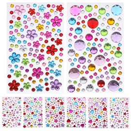 Lurrose 8 Piezas Pegatinas De Diamantes De Imitación Autoadhesivas Para Uñas Y Gemas Faciales Decorativas Diy Para Maquillaje Y Manualidades En Fiestas