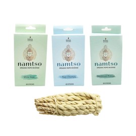 Soul Sticks 3 Pack Assorted Namtso Tibetan Handmade Rope Incense 60 Sticks Handrolled Himalayan Lokta Paper Incense 4 Inch (Peaceful)