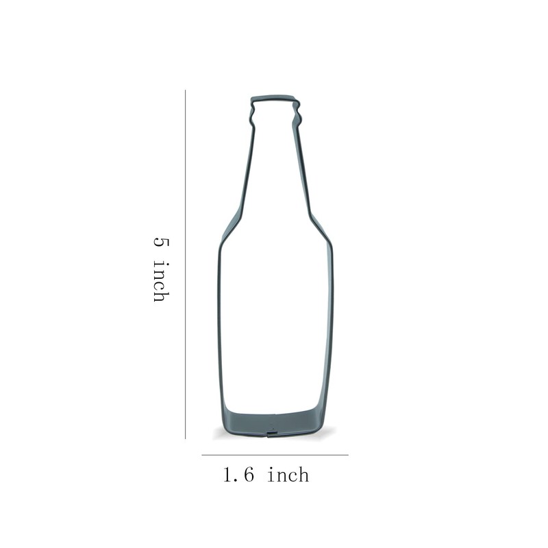 Keewah Beer Bottle Cookie Cutter, 5 x 1.6 inch, Stainless