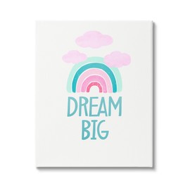 Stupell Industries Dream Big Rainbow & Clouds Canvas Wall Art by Diane Neukirch