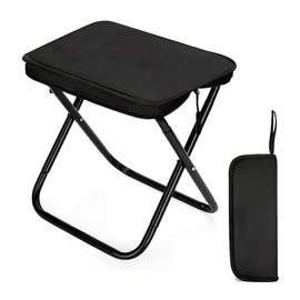 Folding Chair, Lightweight Outdoor Stool, Compact, Portable Camping Chair, Black - Durable and Comfortable to Sit, Ideal for Outdoor Travel and Home Use