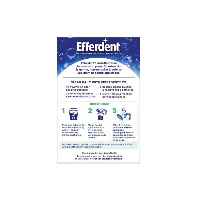 Efferdent Retainer Cleaning Tablets, Denture Cleaning Tablets for Dental Appliances,