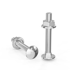 ORTAVA Carriage Bolts M6 x 40 Galvanised DIN 603 (Pack of 20) with Hex Flange Nut, Carbon Steel, Round-Head Screws