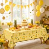 4 Pack Bee Tablecloth Happy Bee Day Table Cover Rectangle