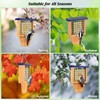 Gbekery Wooden Suet Bird Feeder for Outside Hanging, Woodpecker Suet