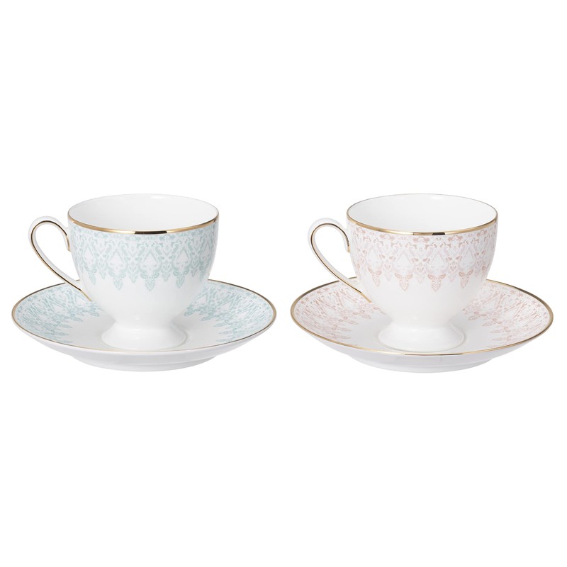 Narumi 97104-20861 Cup & Saucer Set, Aurora, Assorted, Blue &