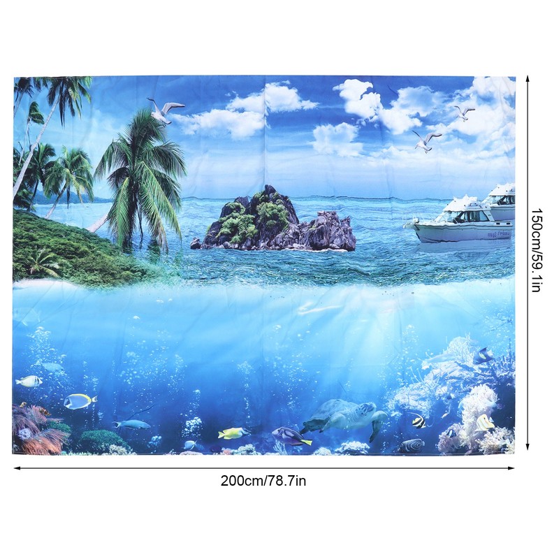 200x150cm Tapestry Scenery Summer Beach Sea View Background Tapestry Home