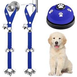 JIMEJV 3 Pack Dog Doorbells, Pet Training Bells for Go Outside Potty Training and Communication Device Large Loud Dog Bell Cat Puppy Interactive Toys Adjustable Strap Door Bell (Dark Blue)
