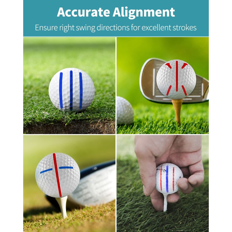 Uniclife 2 PCS Golf Ball Liner Template for Putt Linear