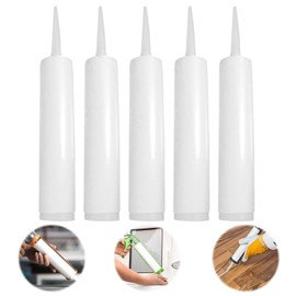 Pack of 5 Empty Sealing Hoses, Sealing Cartridge Hand, Refillable Cartridges, for Joint Cracks Tile Repairs DIY Work and Windows for Indoor and Outdoor Use