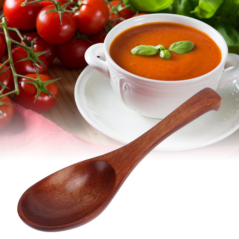 5Pcs Wooden Spoons Natural Safe Comfortable Light Weight Delicate Sturdy