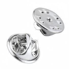 JIANYI 50 Pieces Lapel Butterfly Clutch Pin Backs - Metal Enamel Backing Replacement for Craft Making (Silver)