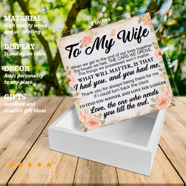 Wife Gifts Romantic to My Wife Quote Wooden Sign Valentines Day Decorations Home Bedroom Shelf Decor Gifts for Wife