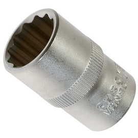 13 mm Socket Spanner Insert Socket Multi-Tooth (Double Hexagonal/Double Hexagonal) 12-Point / 12-Point 1/2-Drive CV Steel (Chrome Vanadium Steel)