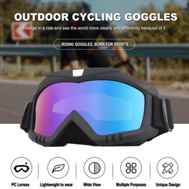 immoono Dirt Bike Goggles with Face Mask, Motorcycle Goggles ATV Goggles Motocross Goggles Ski Goggles Racing Helmet Goggles, Black Frame Yellow Lenses