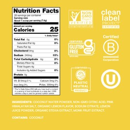 Cure Hydration Cure Hydration | Plant-Based Electrolyte Drink Mix | No Added Sugar | FSA & HSA | Dehydration Relief Powder Made with Coconut Water | Non-GMO | Vegan | 28 Servings Jar - Lemonade