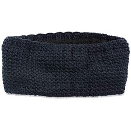 styleBREAKER 04026051 Women's Headband in Fine Crochet Look Plain Thermal Fleece Lining Plain Winter Headband Colour: Dark Blue