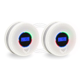 Kesymo 2Pack Upgraded Interlinked Smoke Carbon Monoxide Detector, Battery Powered&Wireless Interconnected Smoke and CO Alarm, Transmission Range of Over 820 ft (Includes Battery)