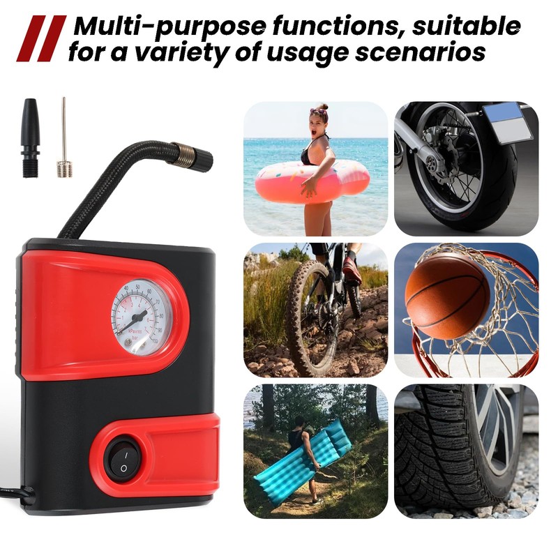 AUTOXBERT Electric Air Pump Car Portable Bicycle Pump Air Compressor
