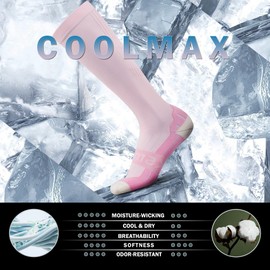 BRISIRA Coolmax Cooling Compression Knee High Socks Women 2 Pairs 15-20 mmHg Circulation Support for Nurse Running Travel