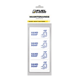 Hand Soap Label for Soap Dispenser | Commercial Hand Soap Sticker Label for Wall Mounted Dispenser | Business, Office, and Home Use | Waterproof, Ultra-Durable – USA Made (2x1 inch), 4 Labels