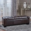 Christopher Knight Home Guernsey Bonded Leather Storage Ottoman Bench, Chocolate