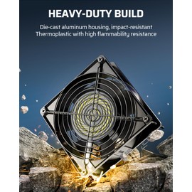 DEWENWILS 120V AC Fan, Waterproof Exhaust Fan 120mm, 18W 2850RPM 90CFM, DIY Cooling Fan for Refrigerator, Computer Case, Compressor Engine, Generator, UL Listed