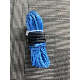 HOKINETY Synthetic Winch Rope Kit - 1/4" x 50' 10000 lbs Kinetic Recovery Cable for ATV UTV Off-Road Vehicles with Forged Hook, Rubber Stopper, Protective Sleeve and Safety Pull Strap - Blue