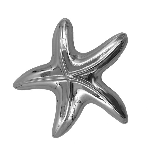 FASHIONCRAFT 4870 Starfish Design Bottle Opener Favors, Shiny Silver Chrome Metal, Pack of 48