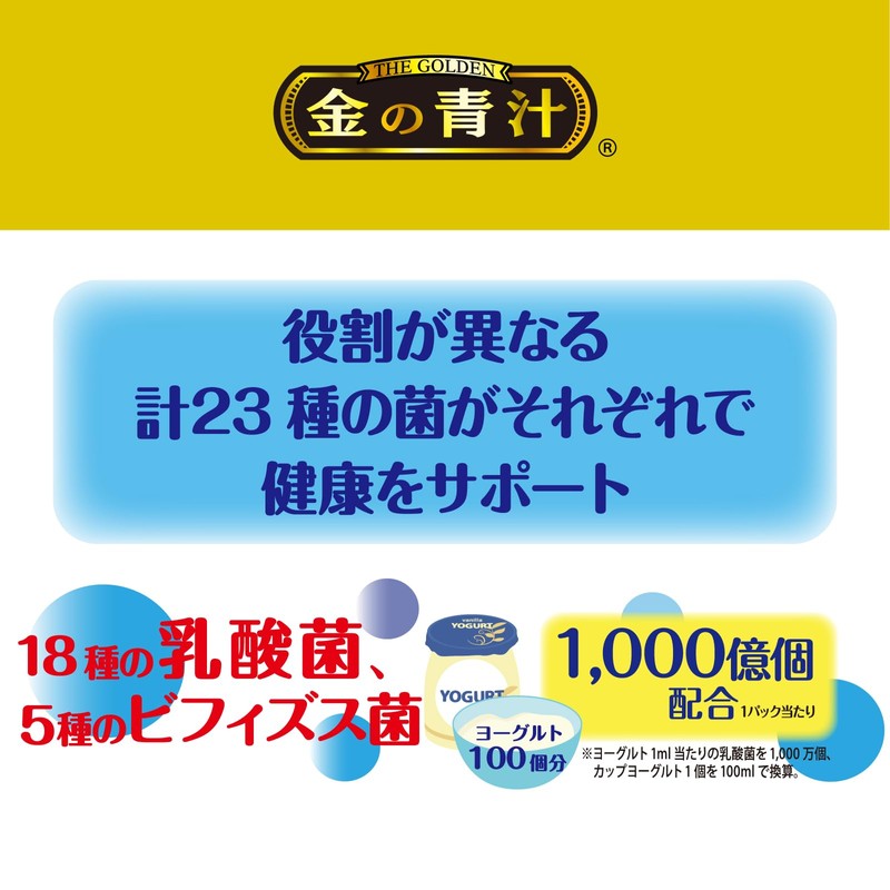 NIHON YAKKEN 金の青汁 (R) 18種の乳酸菌・5種のビフィズス菌 食物繊維 (30パック×2個) (糖類不使用/乳酸菌1,000億個配合/善玉菌) 純国産大麦若葉 農薬不使用