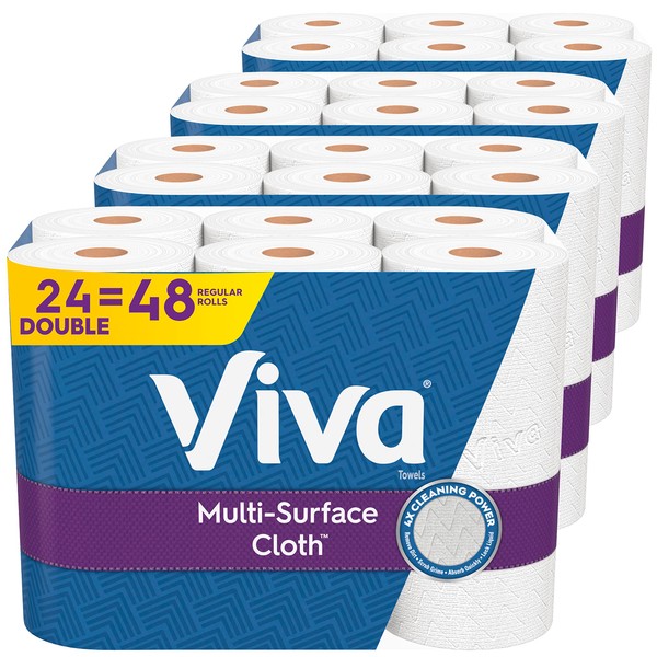 Viva Multi-Surface Cloth Paper Towels, Choose-A-Sheet - 24 Double Rolls (110 Sheets per Roll)