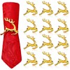 LATERN 12Pcs Christmas Reindeer Napkin Rings, 6CM Gold Deer Napkin
