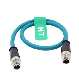 HangTon Cable M12 de 8 pines con código X a 8 polos X-Coding Gigabit Ethernet Cat7e para cámara con sensor industrial Cognex de 50 cm