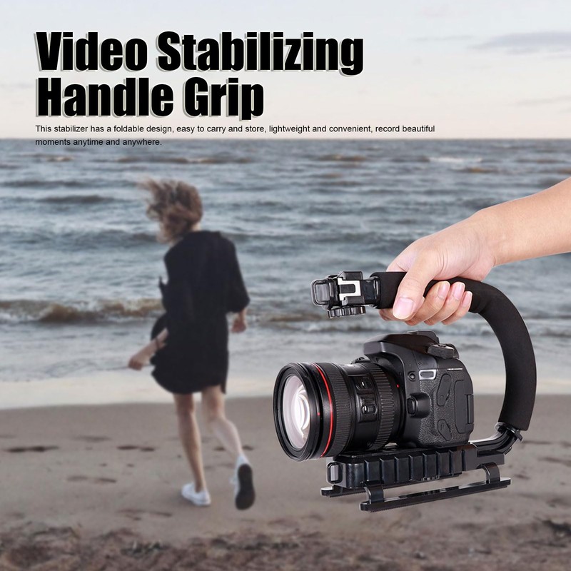 Handheld Camera Stabilizer Grip, Universal U Shaped Handle Works with