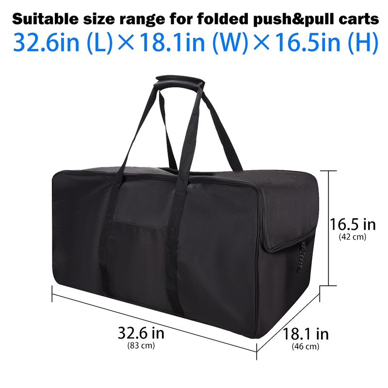 Golf Push Cart Bag 3 Wheel Folding Carry Bag for