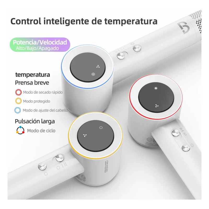 Secador De Pelo Alta Velocidad Profesional Con Pantalla Led