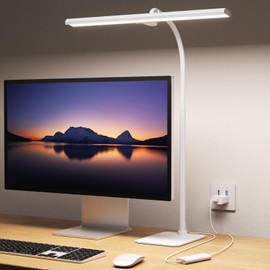 Kary LED Desk Lamps for Home Office, Tall Desk Light with Base, Flexible Gosseneck Adjustable Height 5-Level Dimmable Brightness & Color, Architect Lamp for Working,Reading,Crafting,Study
