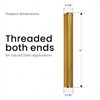 Highcraft 1-1/4” x 6” Threaded Tube 17-Gauge Brass Tube for