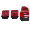 TOTMOX 3Pcs Red Universal Alloy Non-Slip Automatic Car Gas Brake Pedals Pad Foot Cover, Red