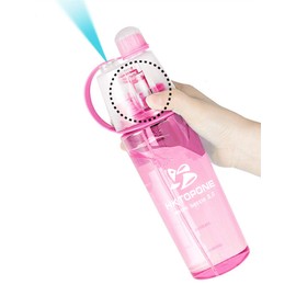 HKTOPCNE Spray Water Bottle for Drinking Sports Water Bottle Cycling BPA Free 600ml for Gym Cycling (Pink)