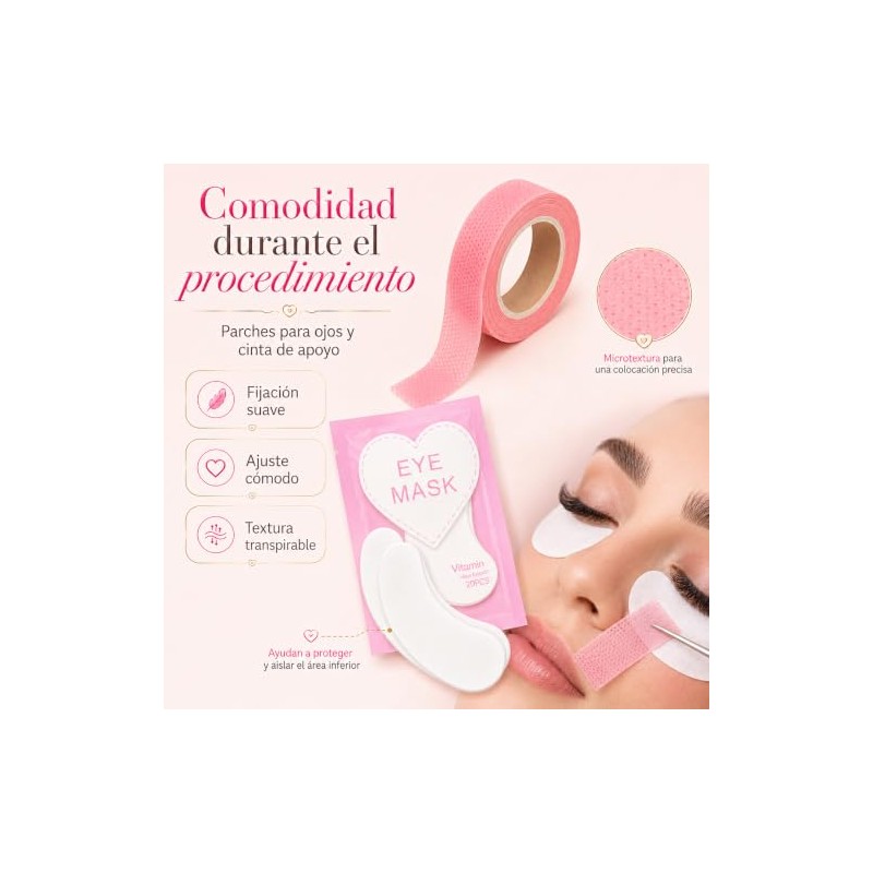 Lecute Set Profesional Aplicacion Extensiones de Pestañas Caja Organizadora Parches