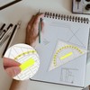 SURALIN 4 Piece Set Square with Handle, Clear Plastic Protractor,