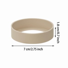 ONLYKXY 3pcs 7cm Silicon Protective Cup Mat Sleeve Heat-Resistant Bottle Holder Rubber Coaster Tumblers Protector Base Pad Non-Slip Bottom Cover Ring Accessories for Thermos Cup (Light Khaki)